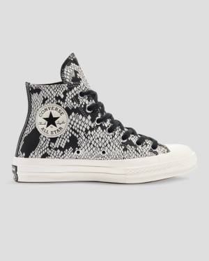 Converse Chuck 70 Leather Snake Print High Tops Shoes Beige Black | CV-798XFA