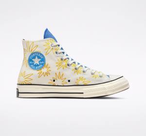 Converse Chuck 70 Sunny Floral High Tops Shoes Blue | CV-591RKZ