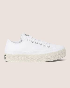 Converse Chuck Taylor All Star Espadrille Platform Low Tops Shoes White | CV-720CSQ