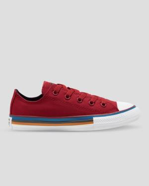 Converse Chuck Taylor All Star Multi Stripe Low Tops Shoes Red | CV-056MWR