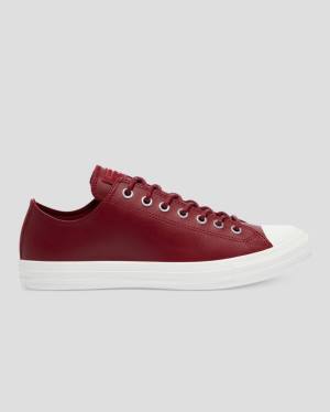 Converse Chuck Taylor All Star Seasonal Leather Low Tops Shoes Burgundy | CV-987YXS