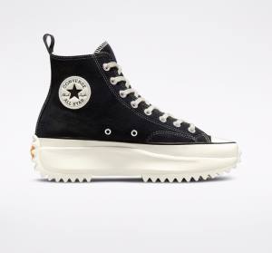 Converse Run Star Hike Platform Suede High Tops Shoes Black | CV-357PLT