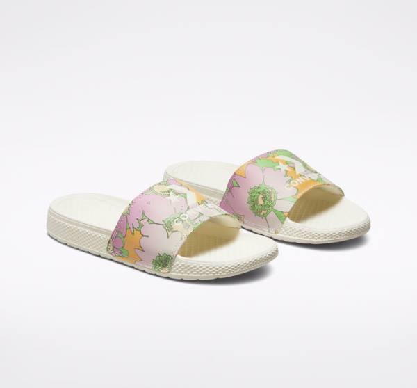 Converse All Star Slide Crafted Florals Sandals Mango / Pink | CV-618BJY