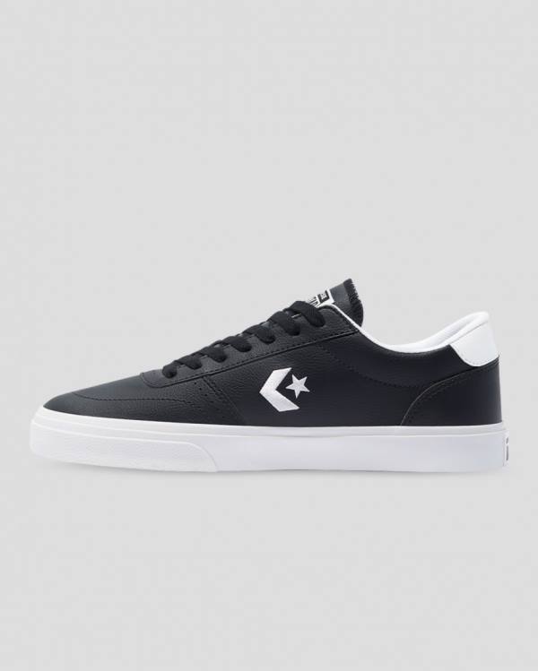 Converse Boulevard Faux Leather Low Tops Shoes Black | CV-475MPX