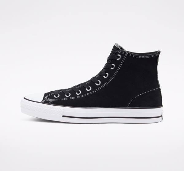 Converse CONS Chuck Taylor All Star Pro Suede Skate Shoes Black / White | CV-068KGM