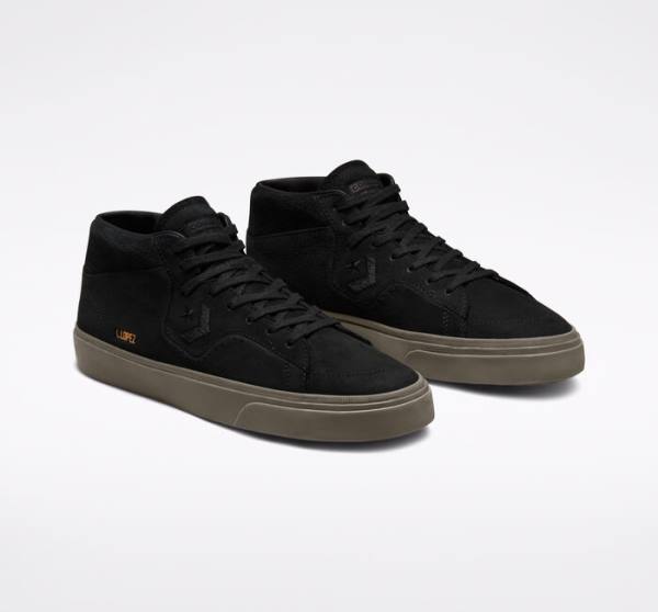 Converse CONS Louie Lopez Pro Nubuck Leather Skate Shoes Black / Light Brown | CV-230LAO