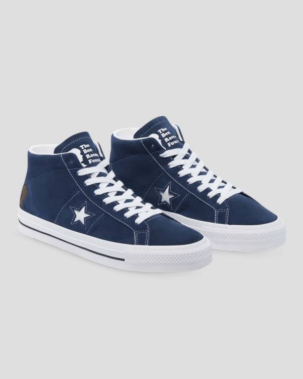 Converse CONS One Star Pro Ben Raemers Foundation High Tops Shoes Blue | CV-402YAQ