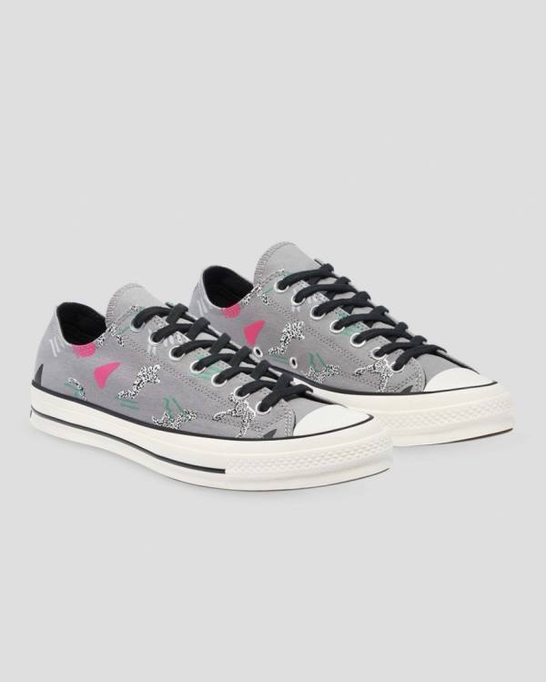 Converse Chuck 70 80s Archive Print Low Tops Shoes Grey | CV-219NLF