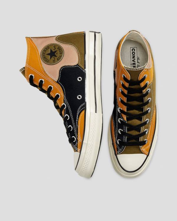 Converse Chuck 70 Archive Camo Overlay High Tops Shoes Olive Orange | CV-932FME