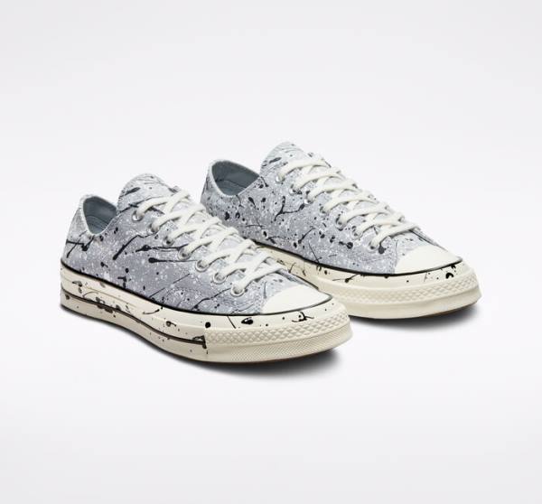 Converse Chuck 70 Archive Paint Splatter Low Tops Shoes Grey / Black / White | CV-270ZJQ