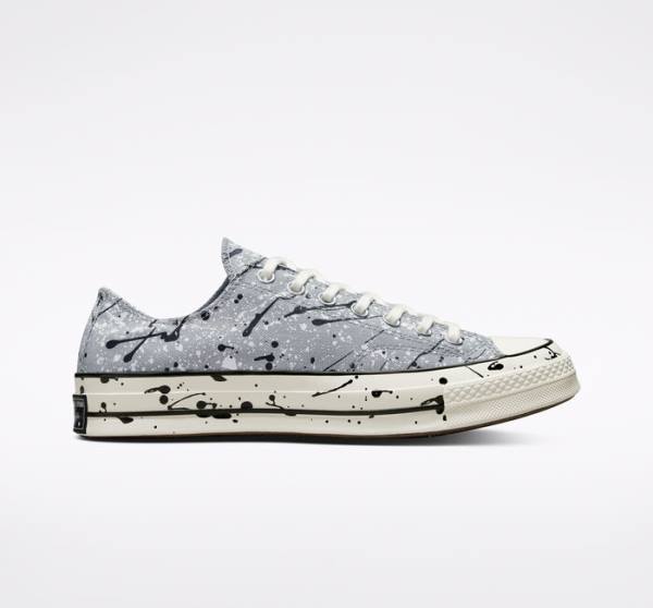 Converse Chuck 70 Archive Paint Splatter Low Tops Shoes Grey / Black / White | CV-812XJT