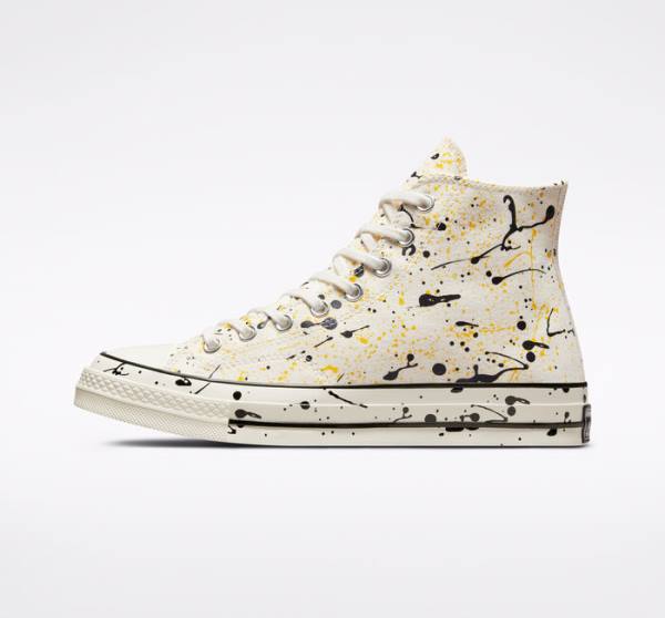 Converse Chuck 70 Archive Paint Splatter High Tops Shoes Black | CV-930PKB