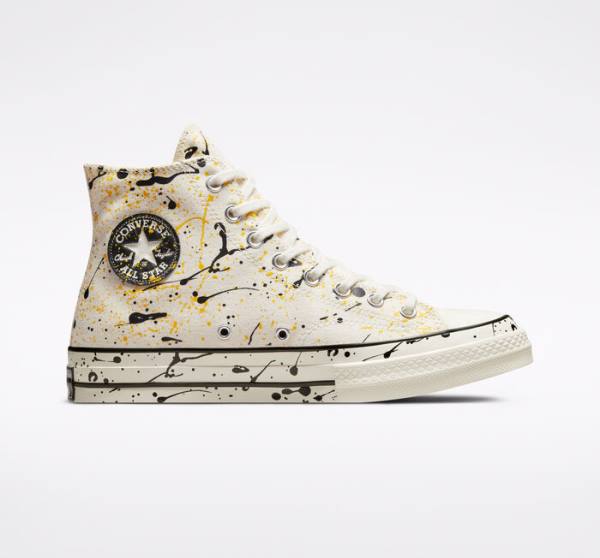 Converse Chuck 70 Archive Paint Splatter High Tops Shoes Black | CV-930PKB