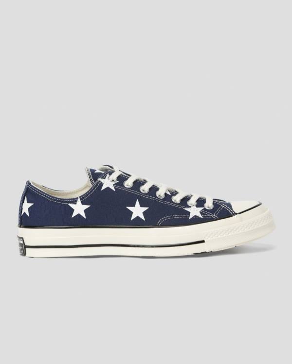 Converse Chuck 70 Archive Print Low Tops Shoes Blue | CV-073ACT