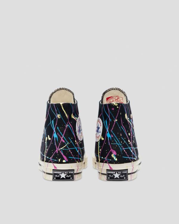 Converse Chuck 70 Archive Print Paint Splatter High Tops Shoes Black | CV-021IDW