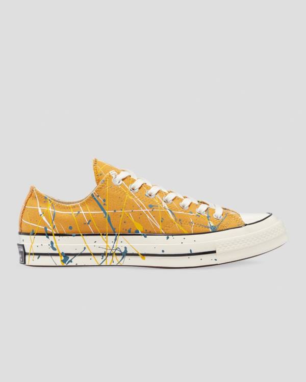 Converse Chuck 70 Archive Print Paint Splatter Low Tops Shoes Yellow | CV-263QYX