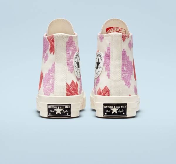 Converse Chuck 70 Bright Embroidery High Tops Shoes Pink / Red | CV-104CFX