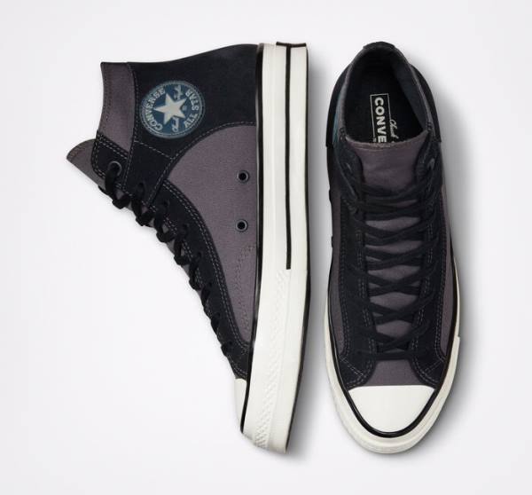 Converse Chuck 70 Crafted Canvas High Tops Shoes Black / White | CV-156KNV