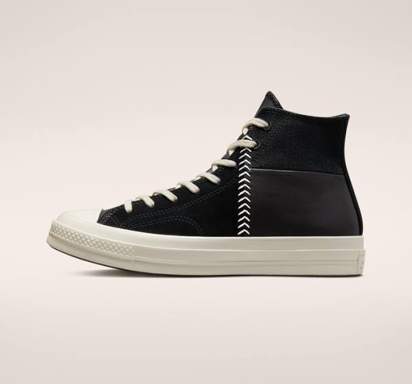 Converse Chuck 70 Crafted Leather High Tops Shoes Black / Red | CV-327XNK