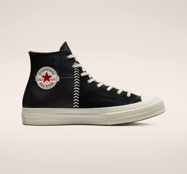 Converse Chuck 70 Crafted Leather High Tops Shoes Black / Red | CV-327XNK