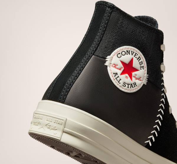 Converse Chuck 70 Crafted Leather High Tops Shoes Black / Red | CV-620NIY