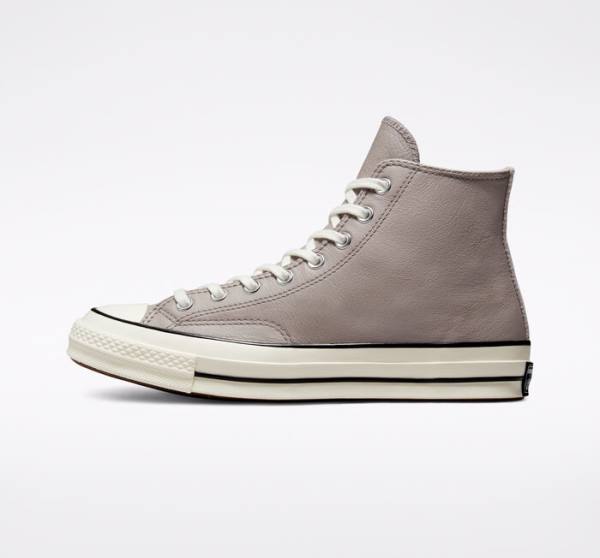 Converse Chuck 70 Crafted Leather High Tops Shoes Grey / Black | CV-637HLS