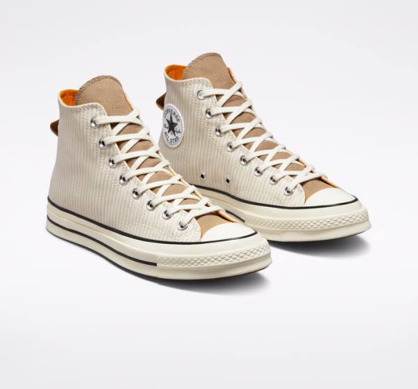 Converse Chuck 70 Crafted Stripe High Tops Shoes Brown | CV-423PVC