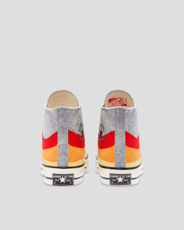 Converse Chuck 70 Nor'Easter Felted Layered High Tops Shoes Grey Red Yellow | CV-615TUY