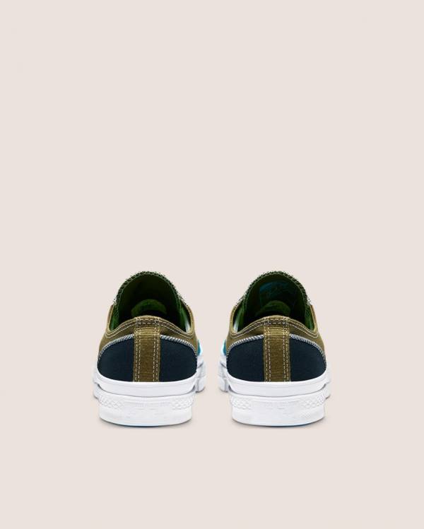 Converse Chuck 70 Patchwork Low Tops Shoes Olive Blue | CV-794JHK