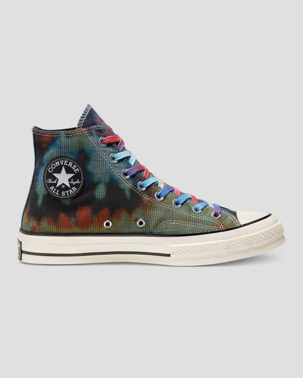 Converse Chuck 70 Plaid Tie Dye High Tops Shoes Black | CV-149OXB