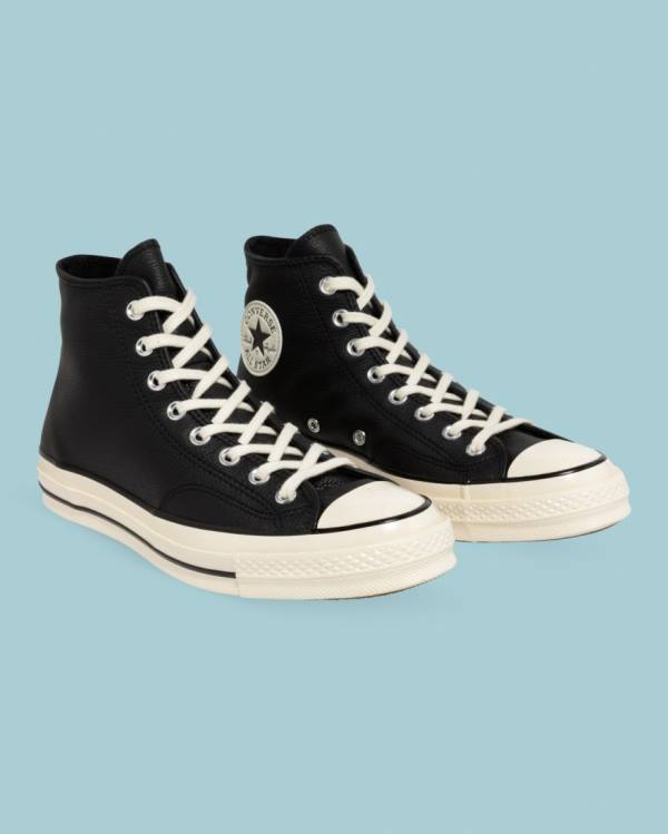 Converse Chuck 70 Seasonal Leather High Tops Shoes Black | CV-243MJP