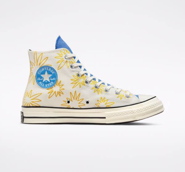 Converse Chuck 70 Sunny Floral High Tops Shoes Blue | CV-026RJH