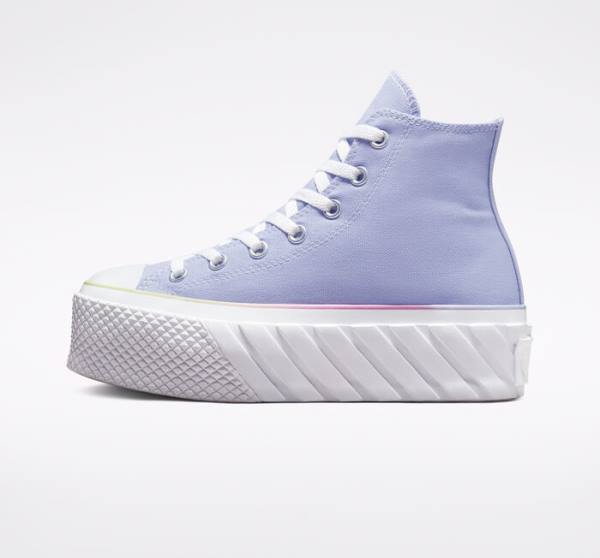 Converse Chuck Taylor All Star 2X Lift Platform Pastel Gradient High Tops Shoes Blue / White | CV-216BPU