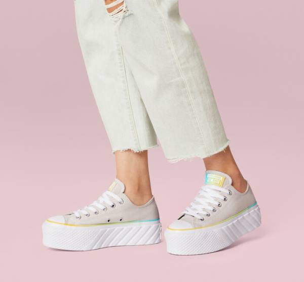 Converse Chuck Taylor All Star 2X Lift Platform Gradient Low Tops Shoes White / Blue | CV-708JIY