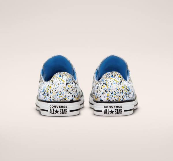 Converse Chuck Taylor All Star Archive Paint Splatter Low Tops Shoes White / Blue | CV-048QJV