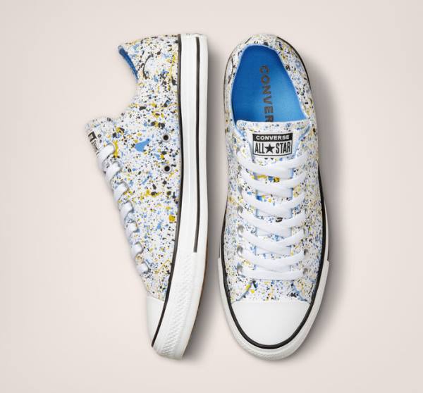 Converse Chuck Taylor All Star Archive Paint Splatter Low Tops Shoes White / Blue | CV-523TIK