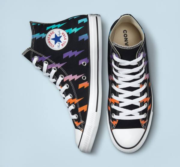 Converse Chuck Taylor All Star Archive Prints High Tops Shoes Black / Blue / Turquoise | CV-591KXP