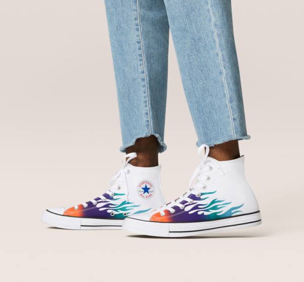 Converse Chuck Taylor All Star Archive Prints High Tops Shoes White / Blue / Turquoise | CV-960IBN