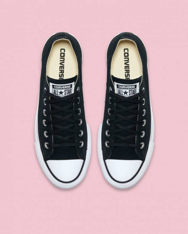 Converse Chuck Taylor All Star Canvas Lift Low Tops Shoes Black | CV-814QKL