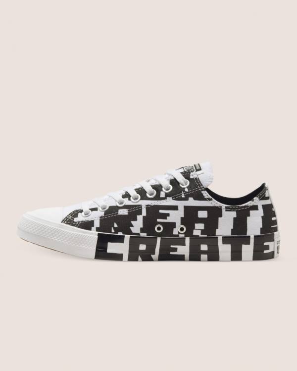 Converse Chuck Taylor All Star Create Future Low Tops Shoes Black White | CV-673ADJ