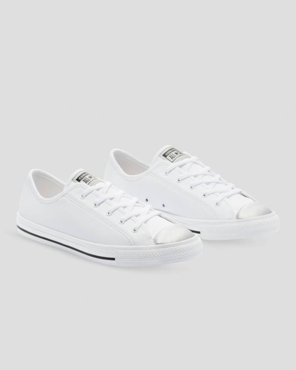 Converse Chuck Taylor All Star Dainty Mono Metallic Low Tops Shoes White | CV-578TJW