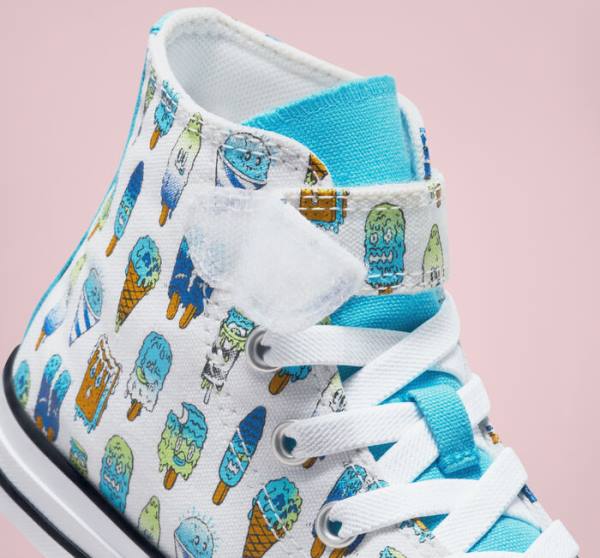 Converse Chuck Taylor All Star Easy-On Frozen Treats High Tops Shoes White / Blue / Light Green | CV-027XDJ