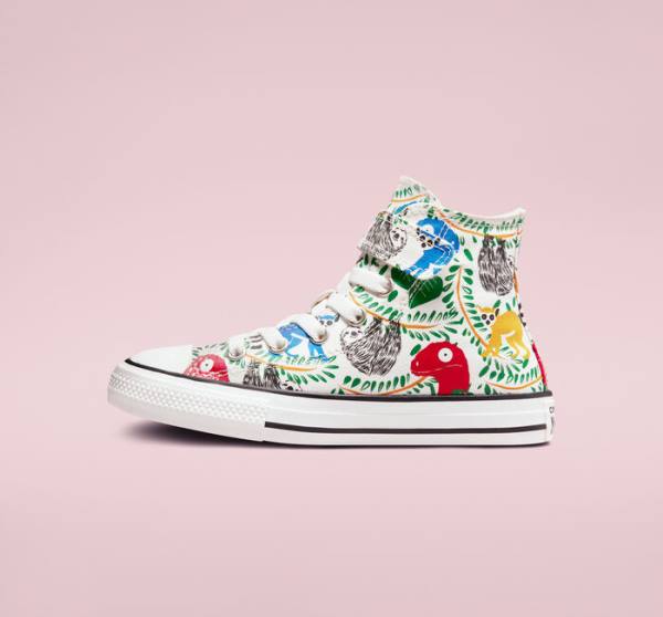 Converse Chuck Taylor All Star Easy-On Multicolored Animals High Tops Shoes White / Multicolor / Black | CV-827IST