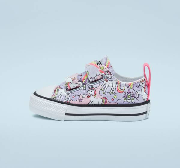 Converse Chuck Taylor All Star Easy-On Neon Unicorn Low Tops Shoes Pink / Multicolor / White | CV-364WOB