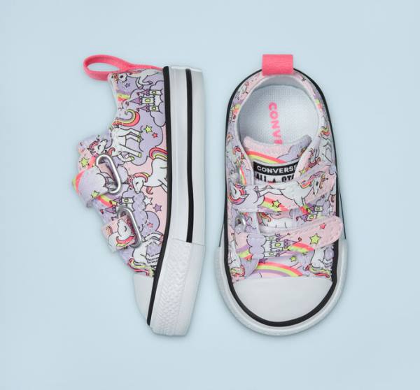 Converse Chuck Taylor All Star Easy-On Neon Unicorn Low Tops Shoes Pink / Multicolor / White | CV-364WOB