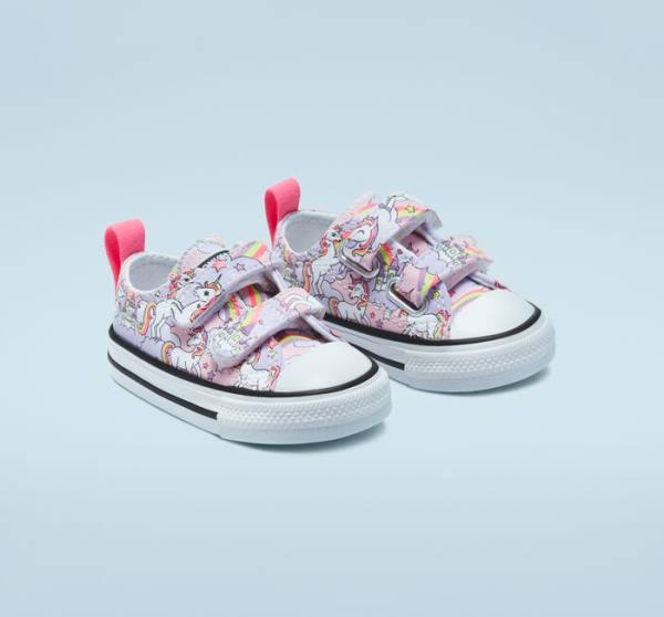 Converse Chuck Taylor All Star Easy-On Neon Unicorn Low Tops Shoes Pink / Multicolor / White | CV-364WOB