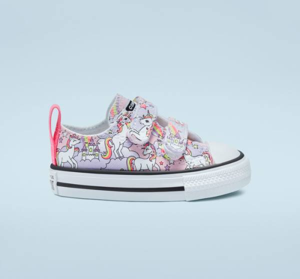 Converse Chuck Taylor All Star Easy-On Neon Unicorn Low Tops Shoes Pink / Multicolor / White | CV-364WOB