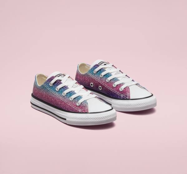 Converse Chuck Taylor All Star Glitter Drip Low Tops Shoes White / Beige White / Purple | CV-583UBG