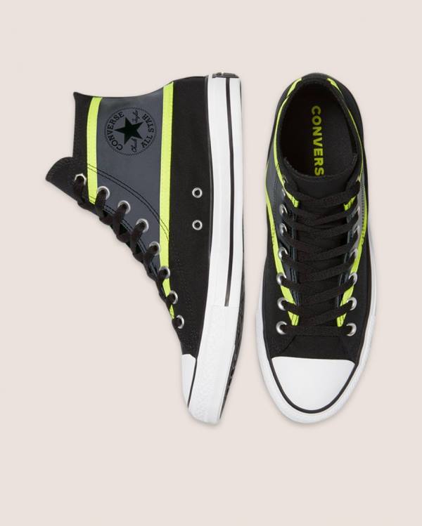 Converse Chuck Taylor All Star Hi-Vis High Tops Shoes Black | CV-135BXZ