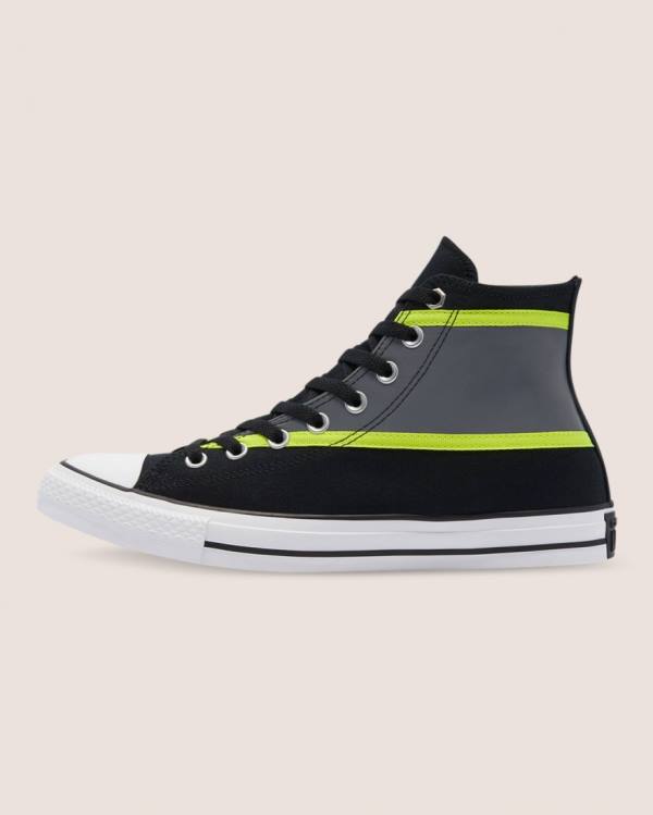 Converse Chuck Taylor All Star Hi-Vis High Tops Shoes Black Grey | CV-607KAW